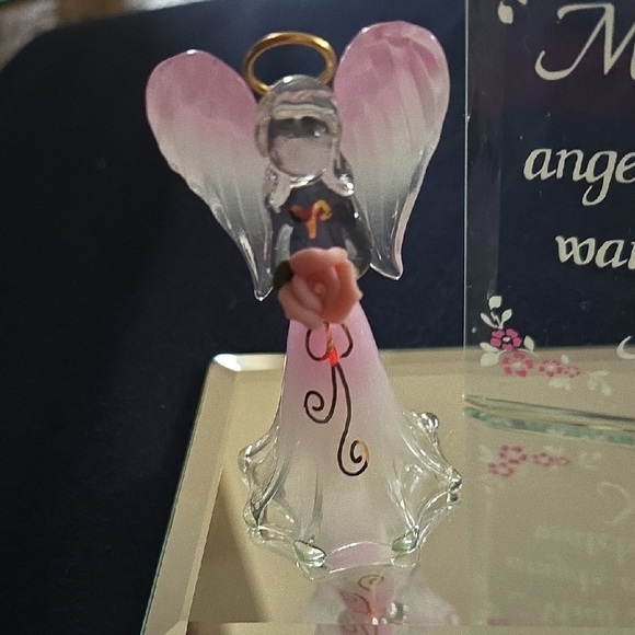 Glass Angel Figurine with Pink Accents - Picture 2 of 5